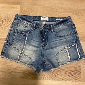 William rust denim shorts